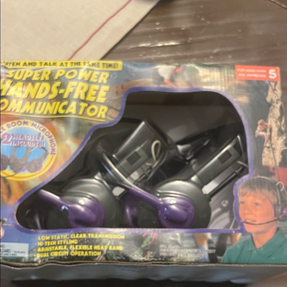 Super Power Hands-Free Communicator with Dual Headsets - Gray and Purple
